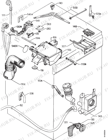 Взрыв-схема стиральной машины Rex RL5XGR - Схема узла Hydraulic System 272